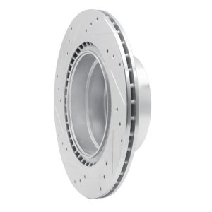 BMW 128I Brake Rotor (1) - Rear Right - R1 Concepts - Drilled & Slotted - Silver - `08-`13